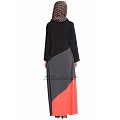 Asymmetrical panels abaya- Tricolor